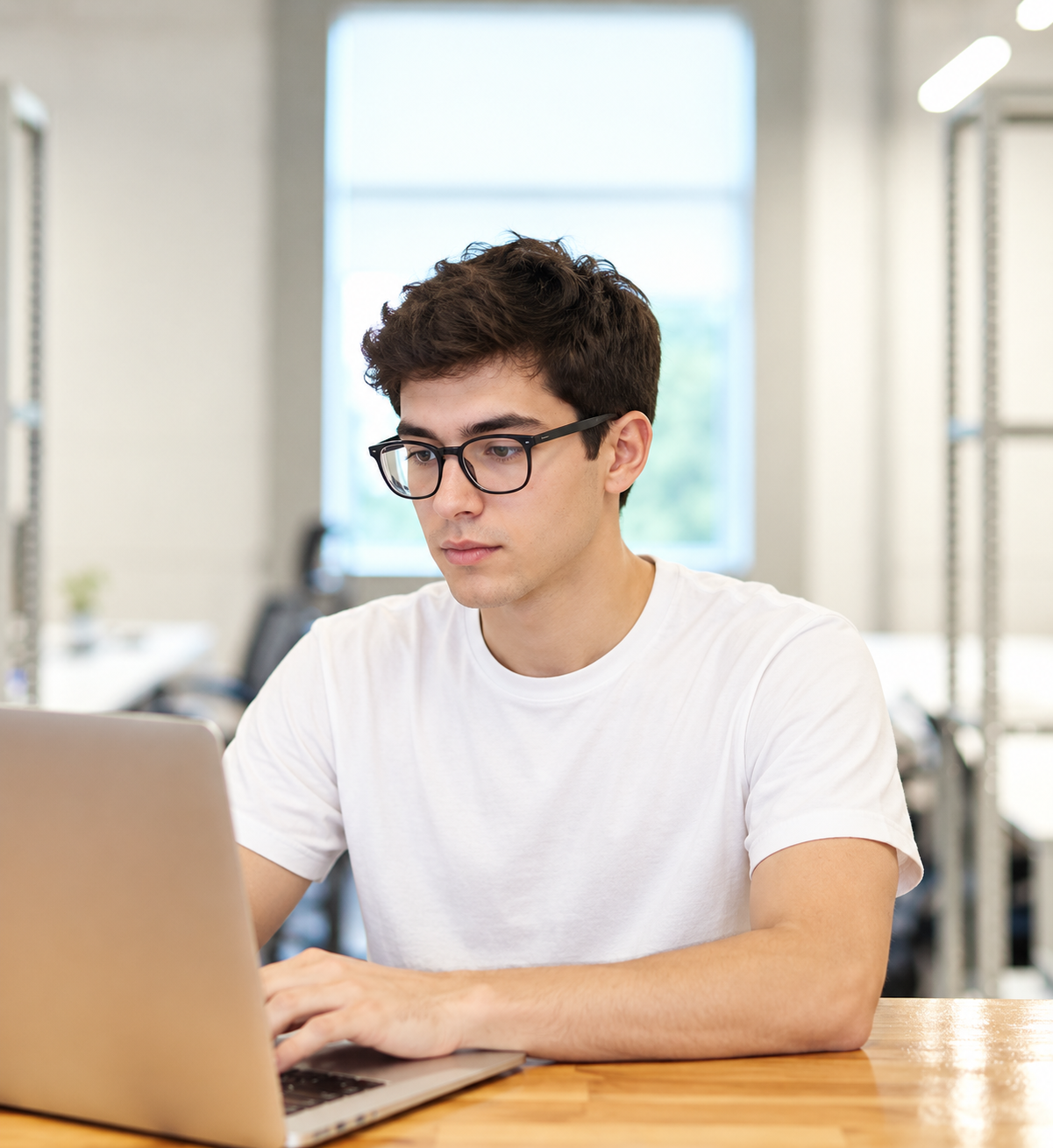 Student learning with a laptop